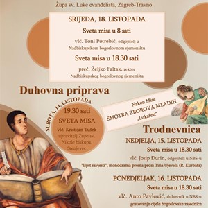 Proslava župnog blagdana sv. Luke evanđelista u Travnom